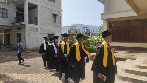 Students marching
